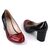 Pantofi de dama lacuiti, cu varf rotunjit si toc mediu, in degrade SH500A-RED/BLACK, Culoare (12): Negru, Rosu, Marime (12): 36 - 4- Roveli