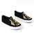 Espadrile de copii accesorizate,  comode si usoare D001-1-BLACK/GOLD, Culoare (12): Negru + Gold, Marime (12): 36 - 2- Roveli