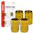Set 4 capacele auto pentru ventil, din aluminiu, model Hexagon, culoare Galben - - Roveli