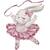 Sticker Decorativ Pentru Copii, Autoadeziv, Iepurasul balerina, 61x50 cm - - Roveli