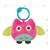 Jucarie din plus pentru agatat, cu clopotel, Happy Owl Pink - 3- Roveli