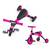 Tricicleta pliabila, transformabila in Bicicleta fara pedale, Grande Pink - 5- Roveli