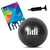 Minge fitness 22cm,FitLi,  pentru exercitii gimnastica, aerobic, pilates, recuperare, pompa inclusa, Negru - - Roveli