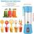 Mini blender electric portabil cu incarcare usb 380ml : Culoare - roz, Culoare (tm): bleu - - Roveli