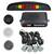Set 4 Senzori de parcare auto, afisaj LED 12V, negru, gri sau alb - - Roveli