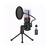 Microfon profesional cu condensator MIC60, trepied, USB, RGB - - Roveli