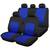 Huse Scaun Auto, 9 piese, universale, culoare Albastru-Negru - - Roveli