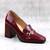 Pantofi eleganti de dama , accesorizati , cu toc inalt , gros BLC-D3-DK.RED​, Culoare (12): Bordo, Marime (12): 40** - - Roveli