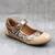 Pantofi usori , de copii , din piele naturala, cu flori 1793-AURIU/BEJ/R, Culoare (12): Bronz, Marime (12): 33 - - Roveli