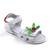 Sandale din piele ecologica , lacuita , pentru fetite , decorate cu flori  1833-ALB, Culoare (12): Alb, Rosu, Verde, Marime (12): 33 - - Roveli