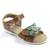 Sandale din piele naturala , lacuita , pentru fetite , decorate cu flori  1833-BEJ, Culoare (12): Alb, Bej, Verde, Marime (12): 32 - - Roveli