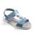 Sandale din piele naturala , lacuita , pentru fetite , decorate cu flori  7202-BLEU/ALB, Culoare (12): Alb, Bleu, Marime (12): 31 - - Roveli