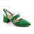 ​Pantofi eleganti de dama , cu toc mediu  si decupati la spate 3373-GREEN, Culoare (12): Verde, Marime (12): 39 - - Roveli
