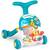 Antemergator 2 in 1 , cu masa si tabla educationala, pian detasabil, cos cu mingi, alb si albastru, 42 x 42 x 50,5 cm - - Roveli