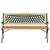 ​Banca de gradina , cadru din otel, lemn de plop, cu spatar, 124x74x43 cm, natur - - Roveli
