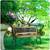 ​Banca de gradina , cadru din otel, lemn de plop, cu spatar, 124x74x43 cm, natur - 6- Roveli