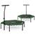 Trambulina fitness, cu maner reglabil, forma hexagonala, structura stabila, 6 picioruse, 127 cm, verde - 2- Roveli