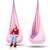 Hamac copii Neo-Sport, tip cocon, material rezistent, perna inclusa, 80kg, carlig inclus, roz deschis, 140x55 cm - 2- Roveli