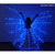 Aripi de dans fluture DacEnergy©, de copii,  pentru spectacol, cu Led, 2 bete extensibile, buton oprire/pornire, 250 x 120 cm, albastru - - Roveli