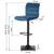 Scaun de bar cu spatar DacEnergy©, din velur, suport pentru picior, reglabil pe inaltime, stabil, albastru - 4- Roveli