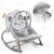 Balansoar multifunctional, cadru metalic, cu vibratii, centura de siguranta, reglabil spatarul, 0-18 kg, bara jucarii, foma de pisica, gri - 3- Roveli