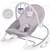Balansoar multifunctional, cadru metalic, picioare antiderapante, bara cu jucarii, centura de siguranta, cu vibratii, husa detasabila, 9kg, gri - 6- Roveli