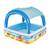 Piscina pentru copii Bestway, gonflabila, confectionata din PVC, cu 2 inele gonflabile, cu protectie solara, 140 x 140 x 114 cm, 265 litri - - Roveli