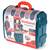 Atelier pentru copii din plastic, tip valiza, multe accesorii, cheie, ciocan, ferastrau, suruburi, surubelnite si benzi de bricolaj, 42 x 20,5 x 53 cm, albastru - 3- Roveli