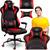 Scaun gaming DacEnergy©, design modern, ergonomic, cotiere rezistente, perna lombara conturata, roti cauciucate, inaltimea si spatarul reglabil, 123x 64,5 cm, negru si rosu - 3- Roveli