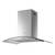 Hota insula, din otel inoxidabil si sticla, 4Led-uri, 500 mc/h, 120 W, 90 cm, 3trepte de viteza, gri - - Roveli