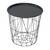 Masuta cafea DacEnergy©, material metal, forma de cos, spatiu pentru depozitare, forma rotunda, dimensiuni 45x45 cm, negru - - Roveli
