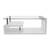 Masuta de cafea DacEnergy©, forma dreptunghiulara, cu raft, blat din sticla, finisaj alb, 110 x 65 x 42 cm - - Roveli