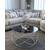 Masuta de cafea DacEnergy©, cadru metalic nichelat, sticla neagra cu aspect marmorat, design unic, atractiv, forma rotunda, fixa, 75 x 45 cm, argintiu - 2- Roveli