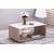 Masuta de living DacEnergy©, material PAL melaminat, MDF infoliat, sticla, doua rafturi, stejar gri si folie lucioasa alba, 101 x 60 x 45 cm, 1C - 4- Roveli