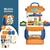 Set de bucatarie multifunctional 3 in 1 DacEnergy©, realizat din plastic ABS, portabil, joc de rol, joc imaginativ, stimulare senzoriala, 31 de accesorii, multicolor - 2- Roveli