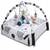 Salteluta interactiva 3in1, pliere usoara, arcada cu jucarii, tarc, covor, perna, model caine, 100x100 cm - - Roveli