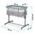 Patut bebelusi, material detasabil, pliabil, 4 roti cu frana, sarcina maxima 9 kg, intrare laterala detasabila, reglare pe 7 niveluri, gri - 5- Roveli