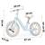 Bicicleta de echilibru pentru copii, cadru durabil, sa din spuma, manere cauciucate, inaltimea scaunului reglabila, roti de spuma EVA, 12 inchi, albastru deschis - 2- Roveli