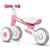 Bicicleta de echilibru, cadru durabil din otel, stabil, scaun moale, din spuma, inaltime reglabila, 25-28 cm, 3 roti din spuma EVA, roz si alb - 4- Roveli