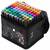 Set 80 markere duble DacEnergy©, cerneala cu alcool, cu varfuri de 2 mm si 7 mm, nuante intense, vii, multicolore - - Roveli