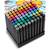 Set 80 markere duble DacEnergy©, cerneala cu alcool, cu varfuri de 2 mm si 7 mm, nuante intense, vii, multicolore - 2- Roveli