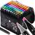 Set 80 markere duble DacEnergy©, cerneala cu alcool, cu varfuri de 2 mm si 7 mm, nuante intense, vii, multicolore - 5- Roveli
