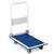 Carucior platforma transport marfa, constructie solida, din otel, capacitate de incarcare pana la 150 kg, 2 roti pivotante, 72 x 83 x 43 cm, alb si albastru - - Roveli