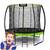 ​Trambulina de gradina , cu 3 picioare duble, scara metalica, plasa interna, intrarea in forma de L, cu fermoar si catarama, 252 cm, negru si verde - 2- Roveli