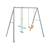 ​Leagan copii, cu balansoar, structura metalica, rezistent la rugina, sistem de ancorare, gri, 236 x 235 x 200 cm - - Roveli