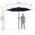 Umbrela de gradina pliabila, material durabil, poliester 160 g/m2, reglabila, 6 segmente, diametru 300 cm, bleumarin - 7- Roveli