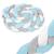 ​Protectie laterala patut bebe, Bumper impletit, 100 % antialergic, lavabil, 3m, albastru si gri - 2- Roveli