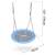 Leagan cuib, cadru otel, 100 % poliester, scaun confortabil, forma rotunda, franghii puternice, 100 cm, albastru - 4- Roveli