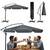 Umbrela de gradina, realizata din poliester 180 g/m2, pliabila, reglarea unghiului de inclinare si a inaltimii, diametru 350 cm, cu husa, gri elegant - 2- Roveli