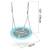 Leagan cuib, cadru otel, 100 % poliester, scaun confortabil, forma rotunda, franghii puternice, 100 cm, albastru deschis - 6- Roveli